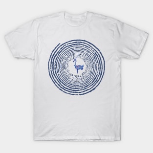 Blue Spiral with Flamingo T-Shirt